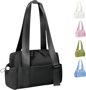 Mini Gym Bag for Women and Girls, Small Waterproof Travel Duffle Bag with Wet Compartment, Cute Workout Sport Tote bag, with gift box (black)