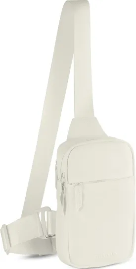 Mini Sling Bag Crossbody Fanny Pack Men & Women - Switchable Strap, RFID Blocking, Water-Repellent,Hidden Pocket - Chest Purse for Travel, EDC, Phone Holder, Small Shoulder pouch (Beige)
