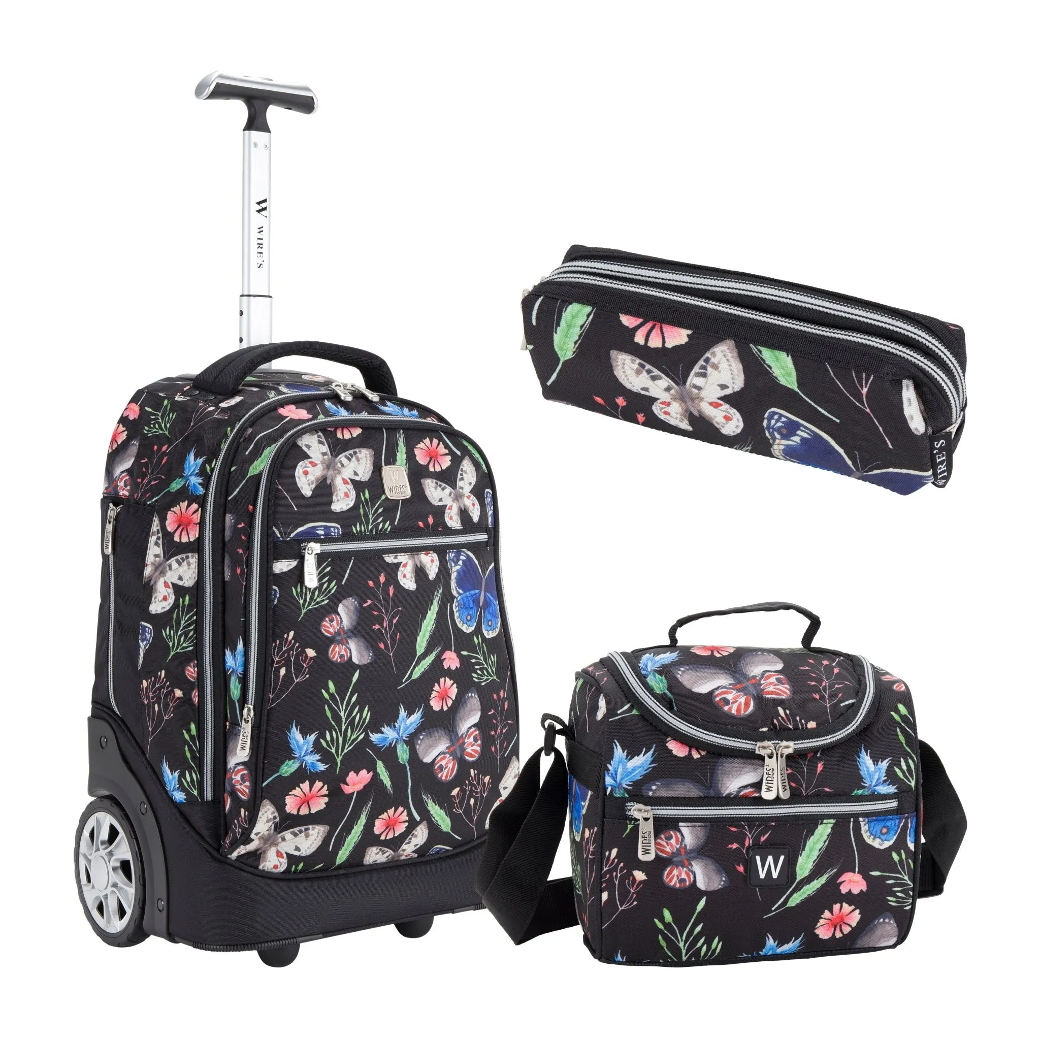 Mini Wheel School Bags Trolly Set of 3pcs Garden