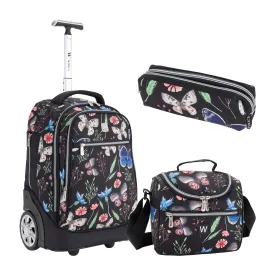 Mini Wheel School Bags Trolly Set of 3pcs Garden