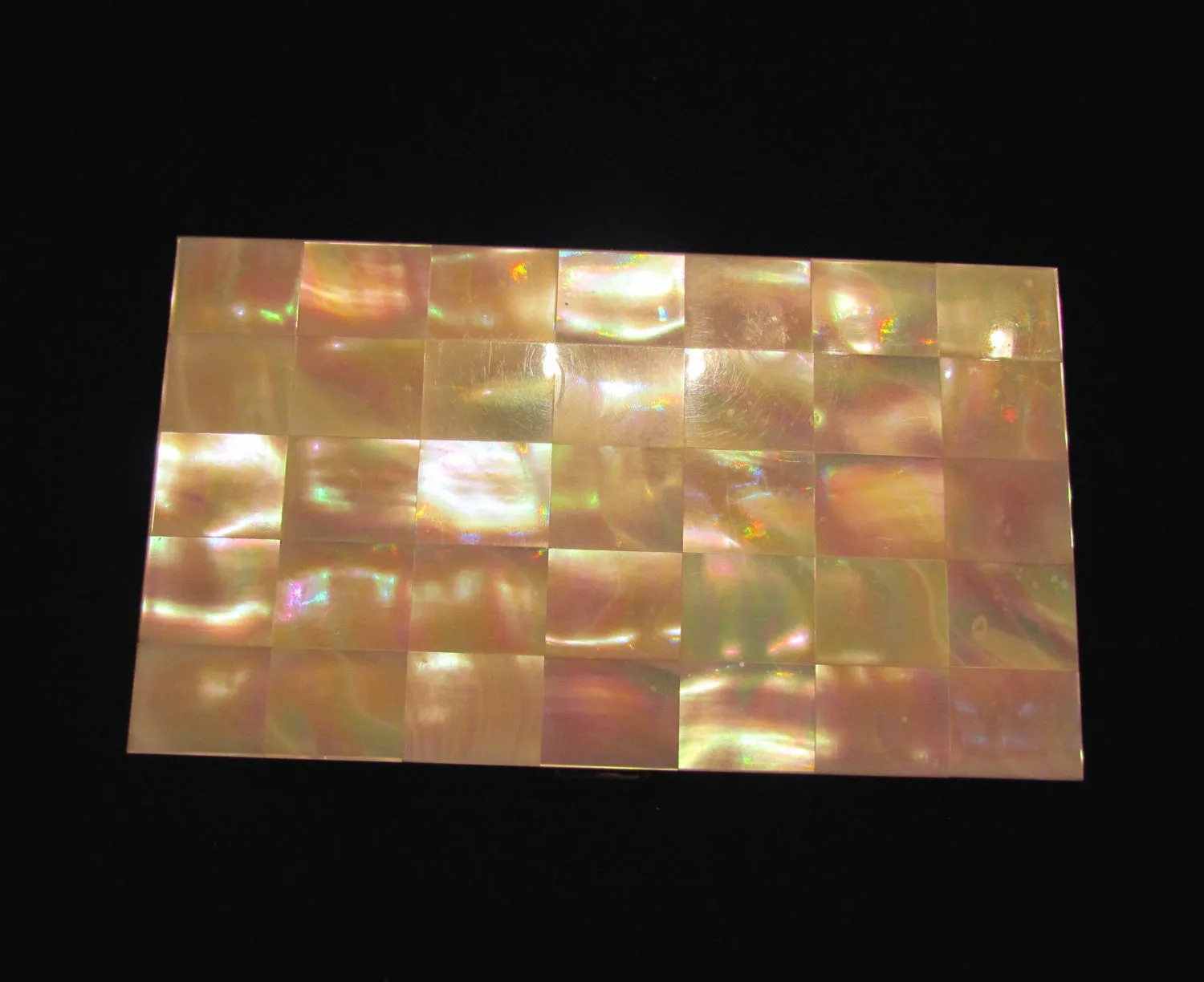 Mother Of Pearl Carryall Compact Purse Vintage 1950s Mad Men Cigarette Case Formal Moire Bag Excellent Condition