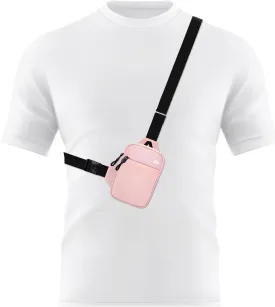 Peicees Mini Crossbody Sling Bag Dual Pocket Water Resistant Running Phone Holder Chest Shoulder Bag for Men Women Travel Gym
