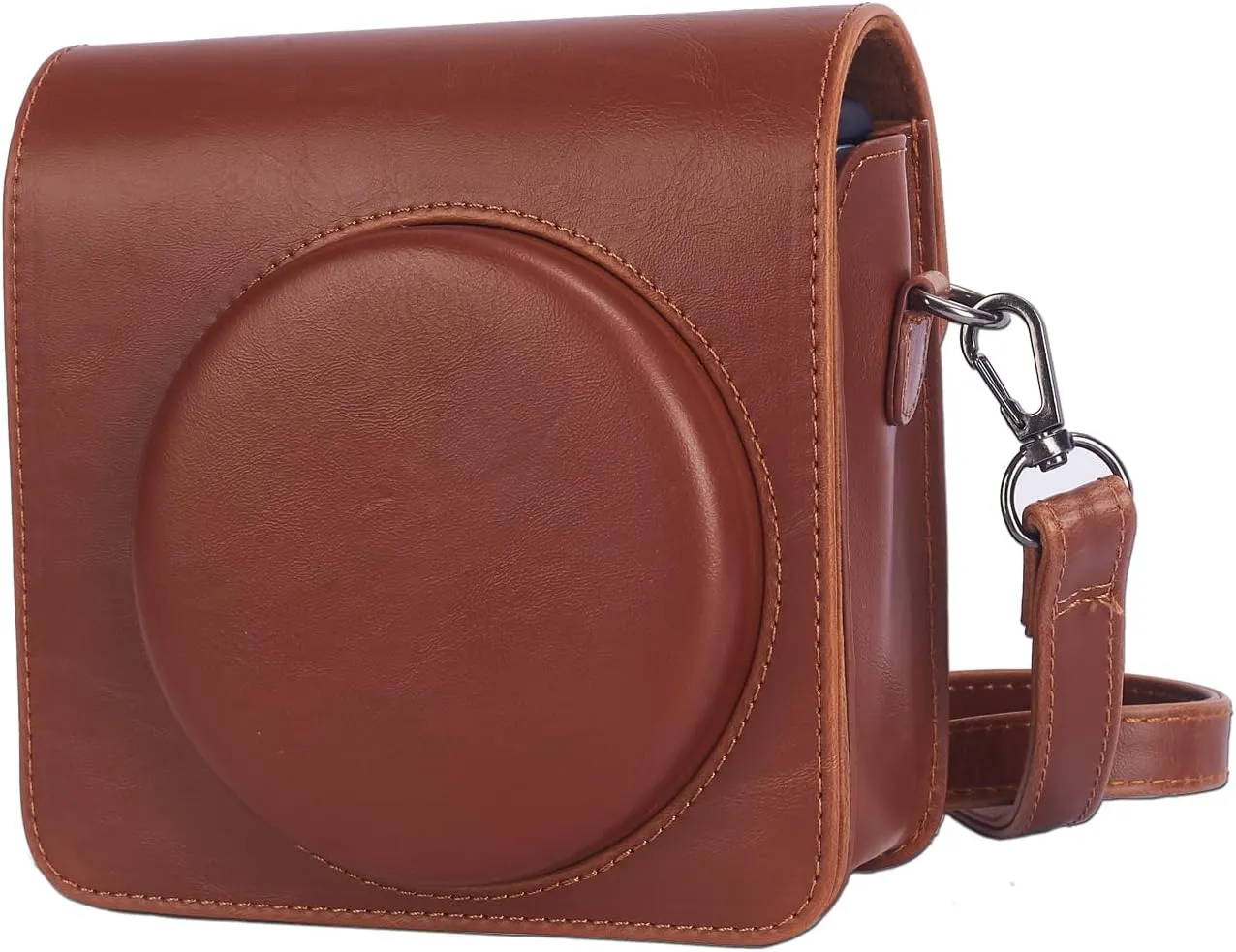 Phetium Instant Camera Protective Case Compatible with Fujifilm Instax Square SQ1/SQ40, Premium PU Leather Camera Bag with Removable Adjustable Strap (SQ40 case, Brown)