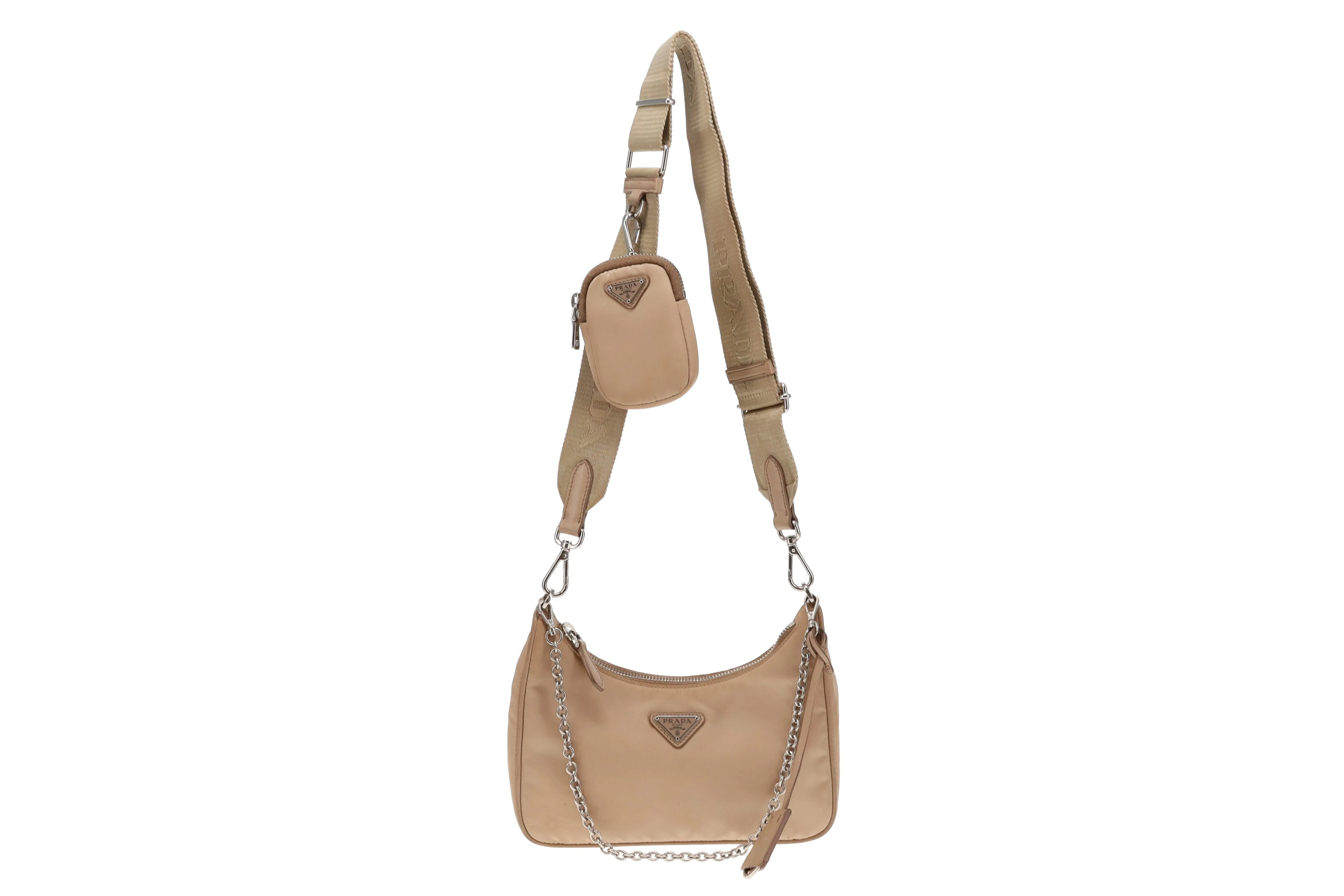 Prada Beige Nylon Re-Edition 2005 Crossbody Bag