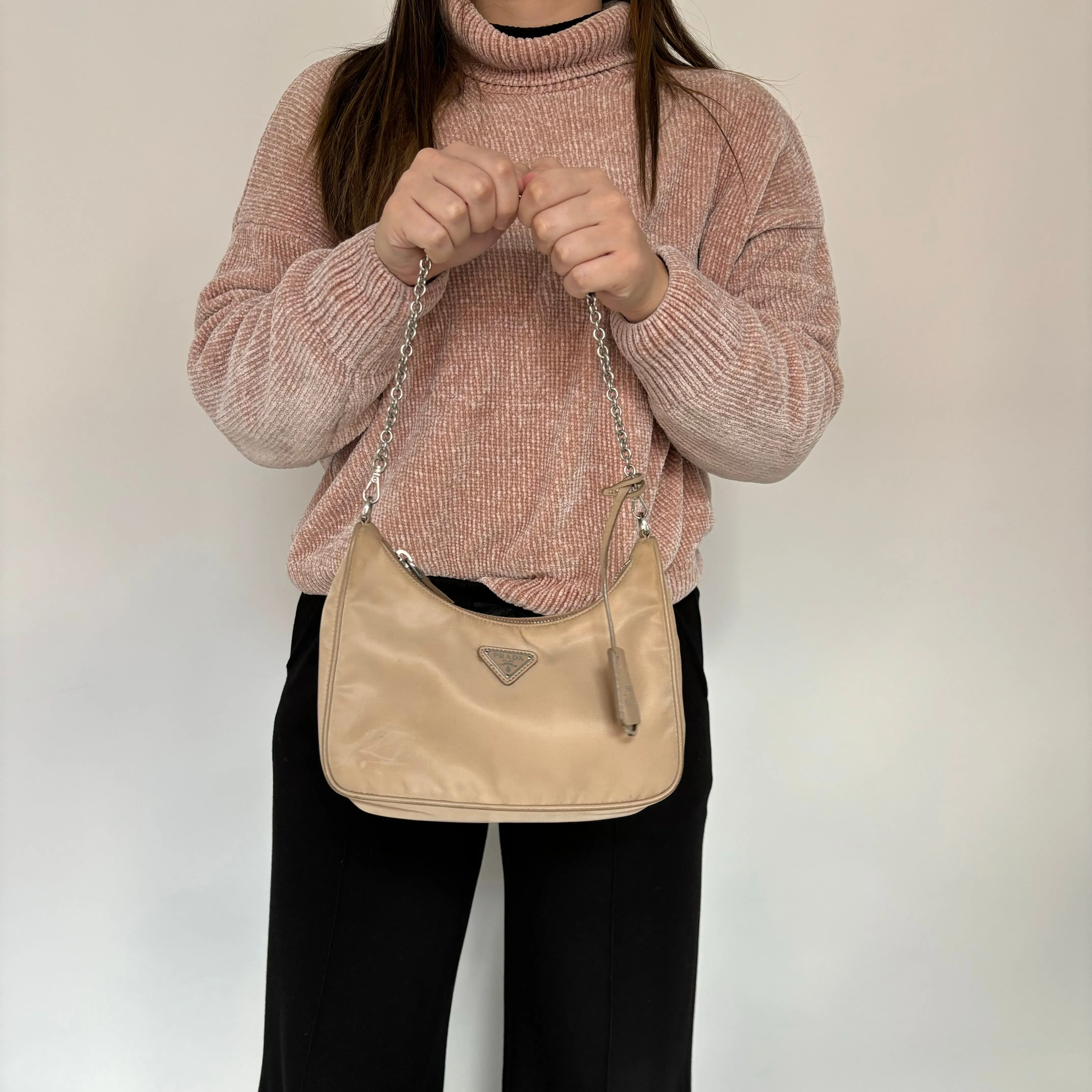 Prada Beige Nylon Re-Edition 2005 Crossbody Bag
