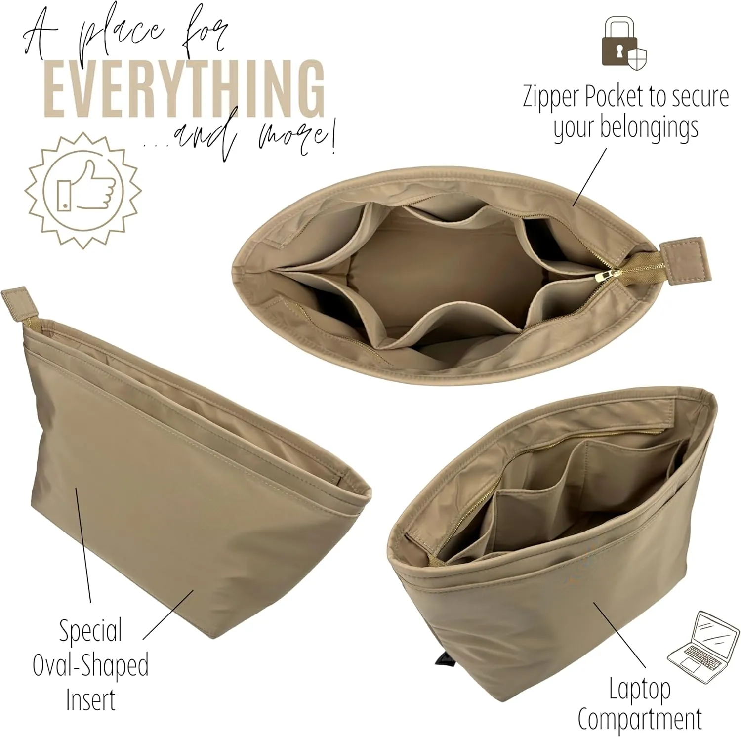 Premium Purse Organizer compatible with Gucci Ophidia Tote Bag Organizer - Handmade Nylon Insert, Perfect Fit for Small/Medium/Large Tote, Gold Zipper (Bubblegum, For Small Ophidia)