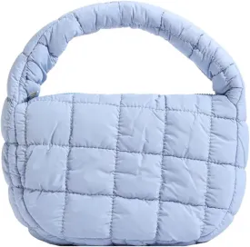 Puffer Tote Bag Fashion Quilted Shoulder Bags For Women Handbag Mini Cloud Pleated Bags Puffer Dumpling Bag(Light Blue)