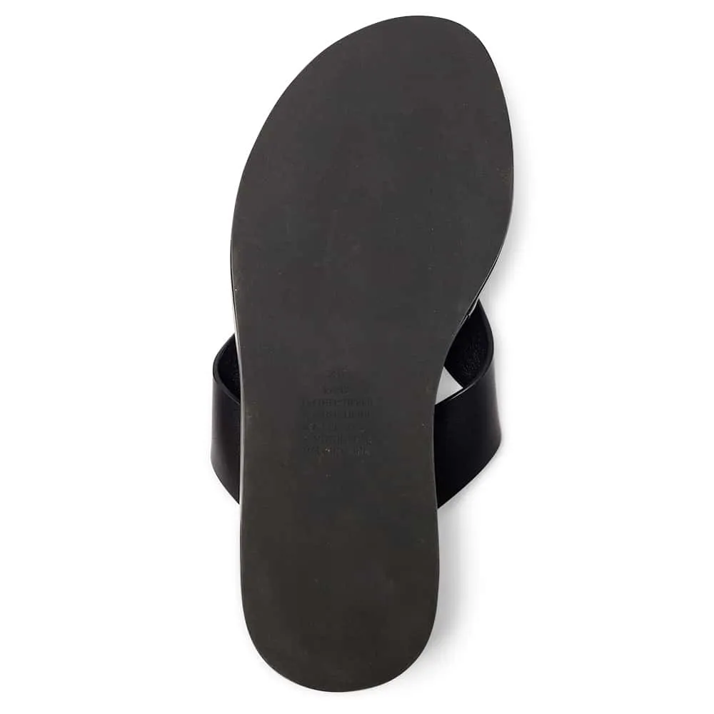 Rally Slide in Black Leather