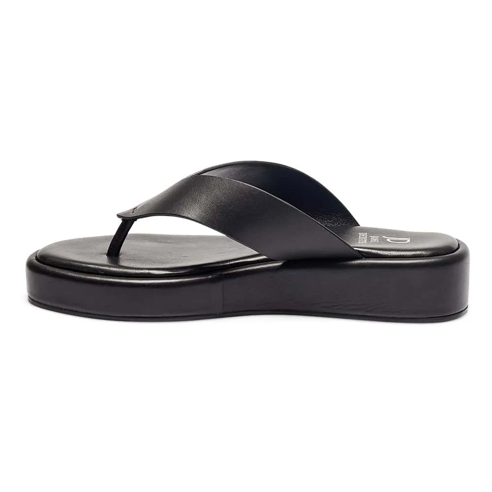 Rally Slide in Black Leather