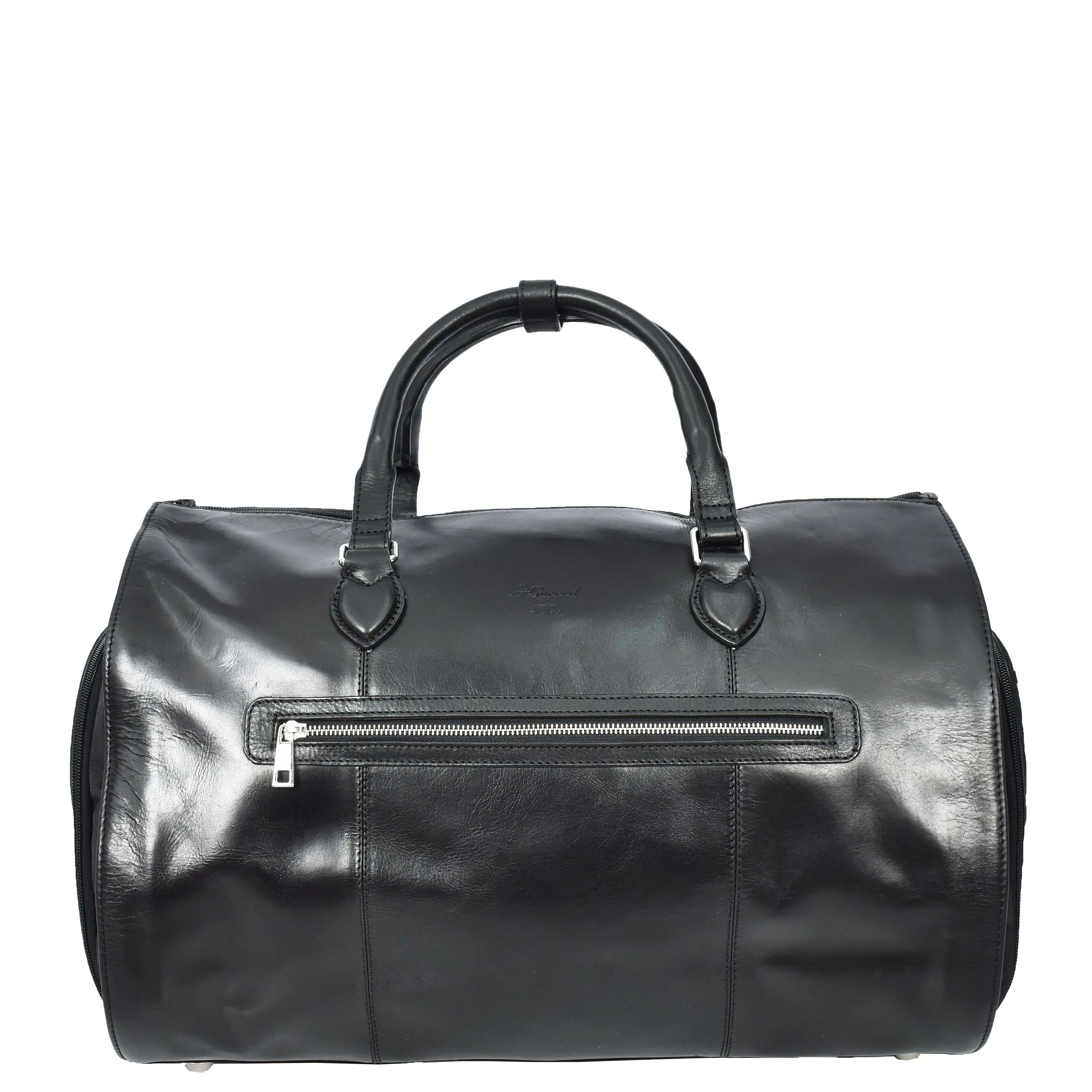 Real Leather Garment Suit Carrier 2-in-1 Holdall Duffel Travel Bag Ludlow Black