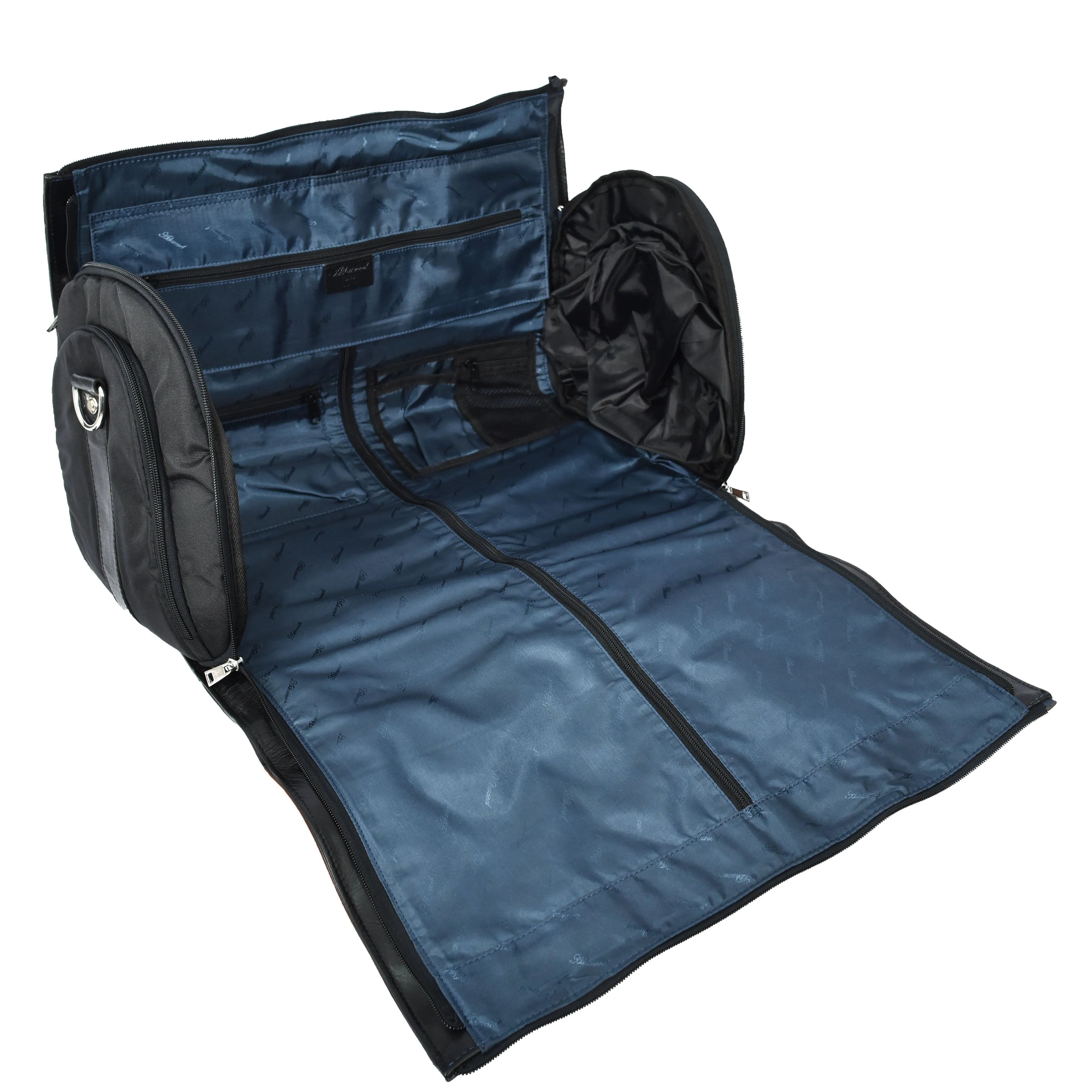Real Leather Garment Suit Carrier 2-in-1 Holdall Duffel Travel Bag Ludlow Black