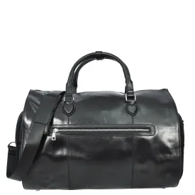 Real Leather Garment Suit Carrier 2-in-1 Holdall Duffel Travel Bag Ludlow Black