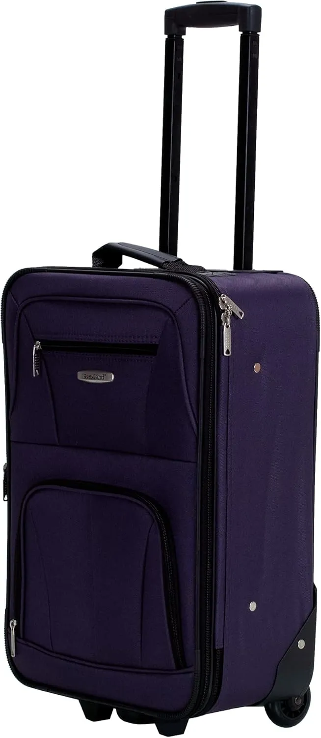 Rockland Fashion Expandable Softside Upright Luggage Set, Purple, 2-Piece (14/19)