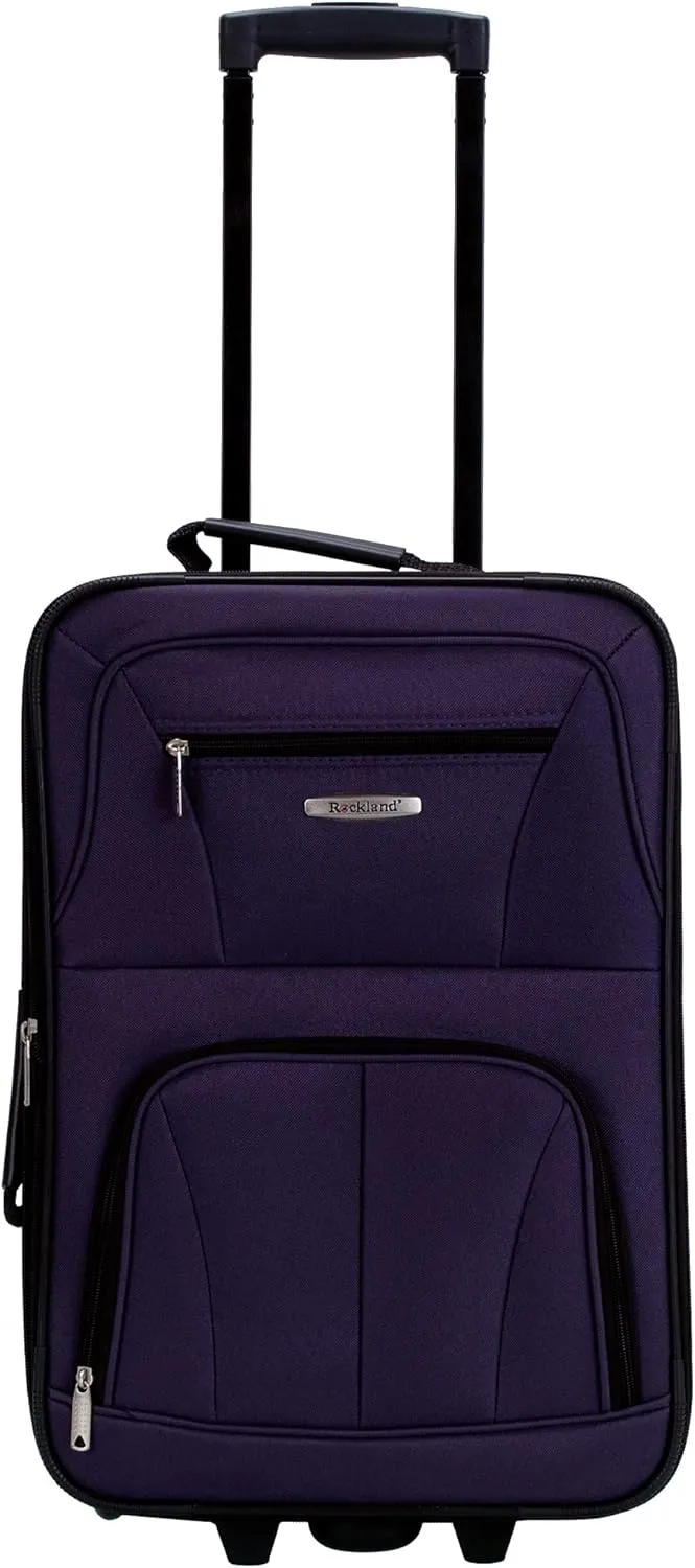 Rockland Fashion Expandable Softside Upright Luggage Set, Purple, 2-Piece (14/19)