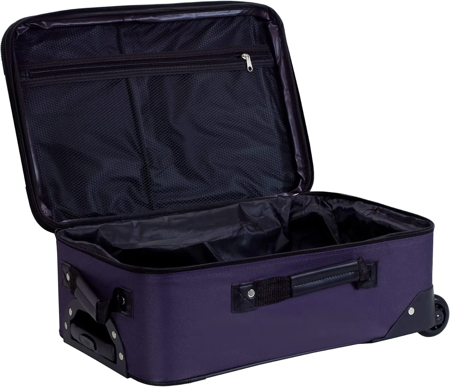 Rockland Fashion Expandable Softside Upright Luggage Set, Purple, 2-Piece (14/19)
