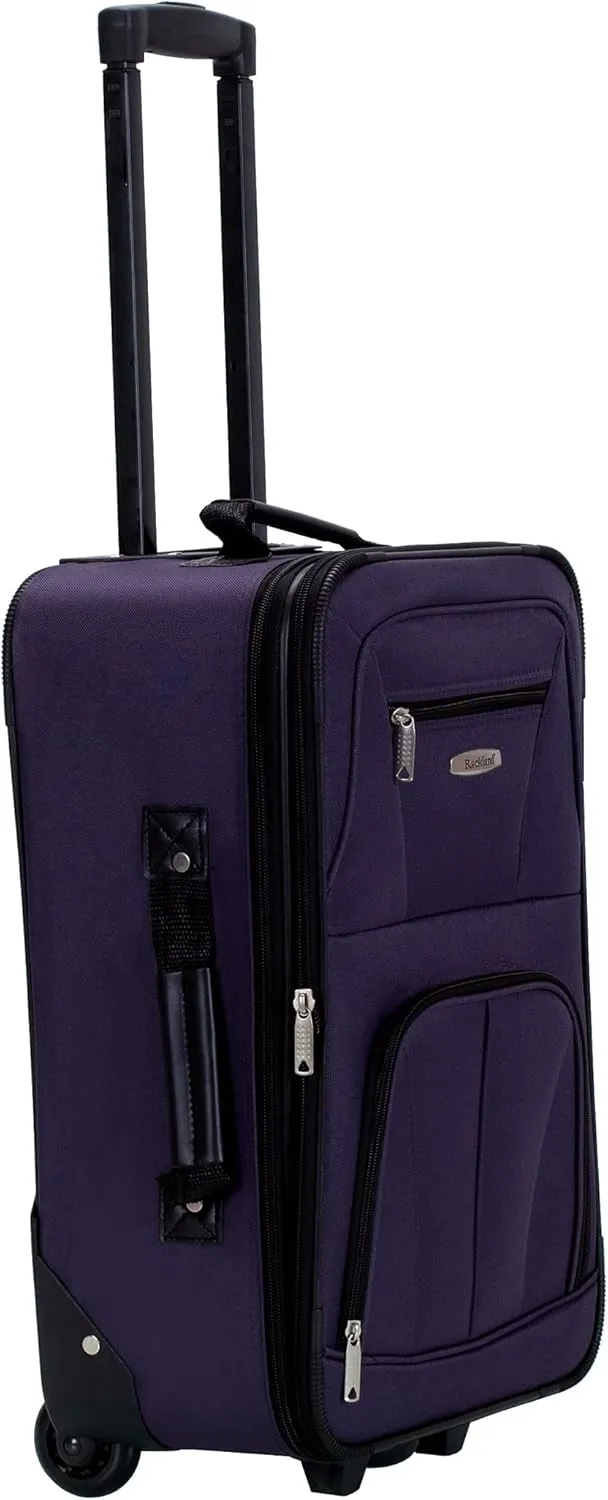 Rockland Fashion Expandable Softside Upright Luggage Set, Purple, 2-Piece (14/19)