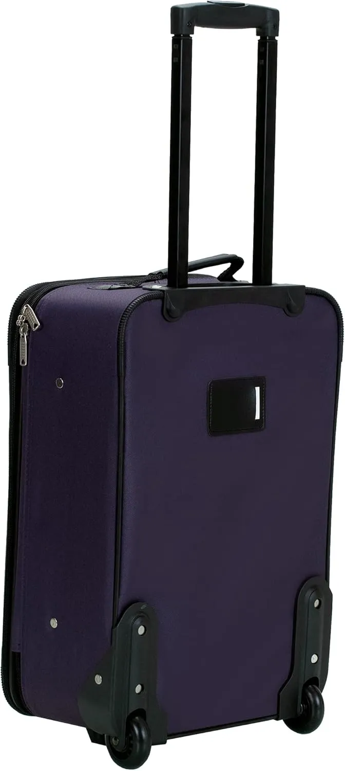 Rockland Fashion Expandable Softside Upright Luggage Set, Purple, 2-Piece (14/19)