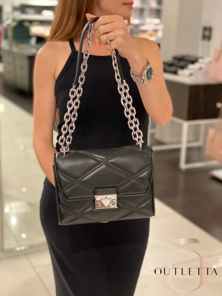 Serena Medium Flap Convertible Shoulder bag - Black