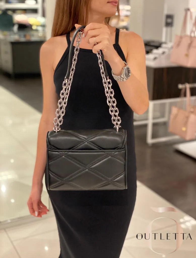 Serena Medium Flap Convertible Shoulder bag - Black