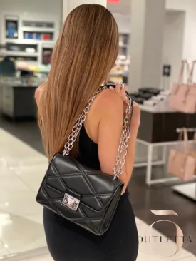 Serena Medium Flap Convertible Shoulder bag - Black