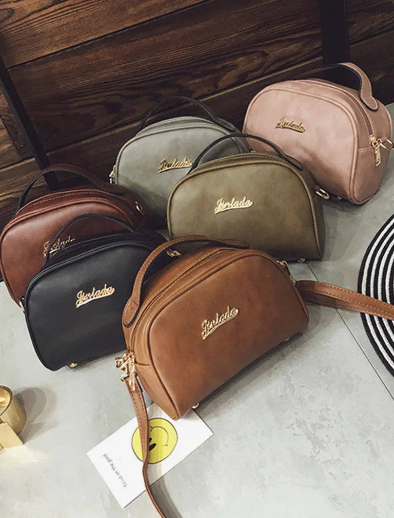 Solid Color Zipper Small Flap Bag