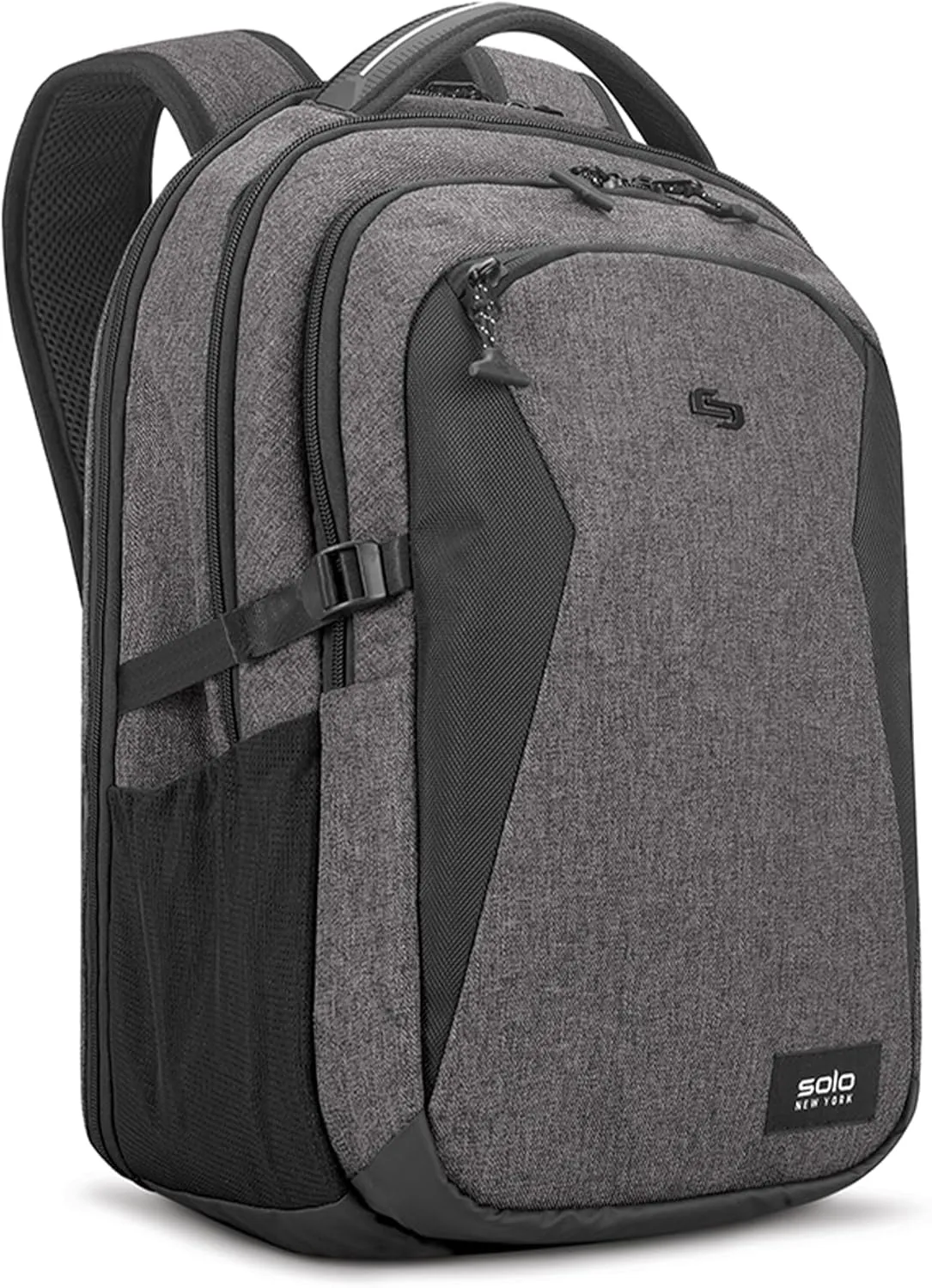 Solo New York Laptop Backpack for Women & Men -Carry On Bookbag for Travel & Work, Lightweight Bag, Side Mesh Pockets, Padded Straps, Fits 15.6" Computer - Unbound, Black