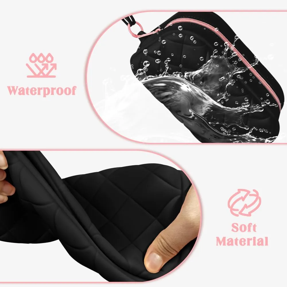 Travel Makeup Bag Waterproof Silicone Toiletry Bag for Women Men Pink Cute Cosmetic Bags Mini Zipper Makeup Pouches for Purse Pretty Gifts for Teacher Mom Sister Girlfriend