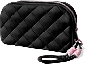 Travel Makeup Bag Waterproof Silicone Toiletry Bag for Women Men Pink Cute Cosmetic Bags Mini Zipper Makeup Pouches for Purse Pretty Gifts for Teacher Mom Sister Girlfriend