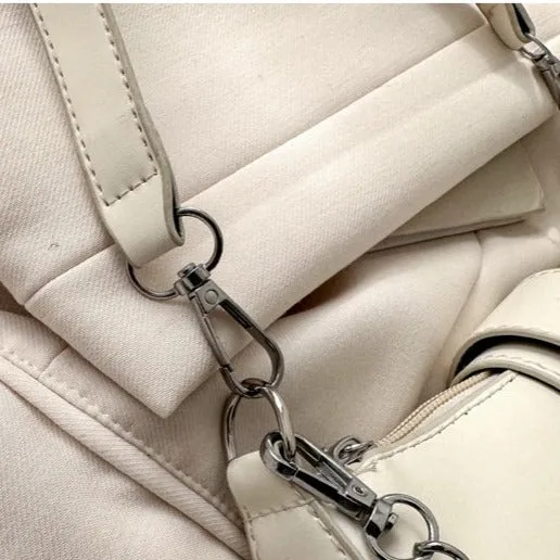 Vintage Chain Studded Crescent Bag