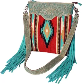 Western Women's Handbag: American Darling Saddle Blanket Leather Crossbody Purse