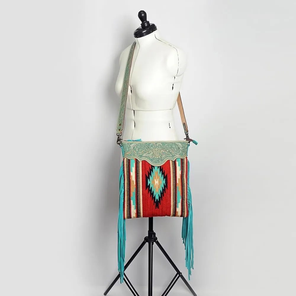 Western Women's Handbag: American Darling Saddle Blanket Leather Crossbody Purse