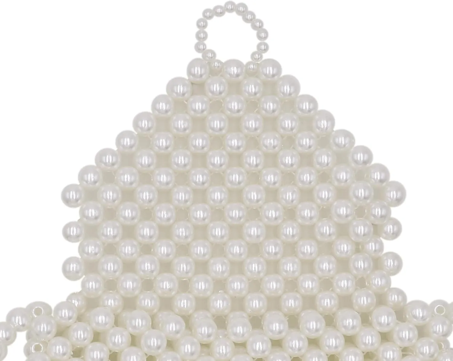 White Beaded Pearl Handbag Coin Purse Acrylic Beaded Handbag Mini Wrislet Clutch Elegant Evening Bag for Party Wedding