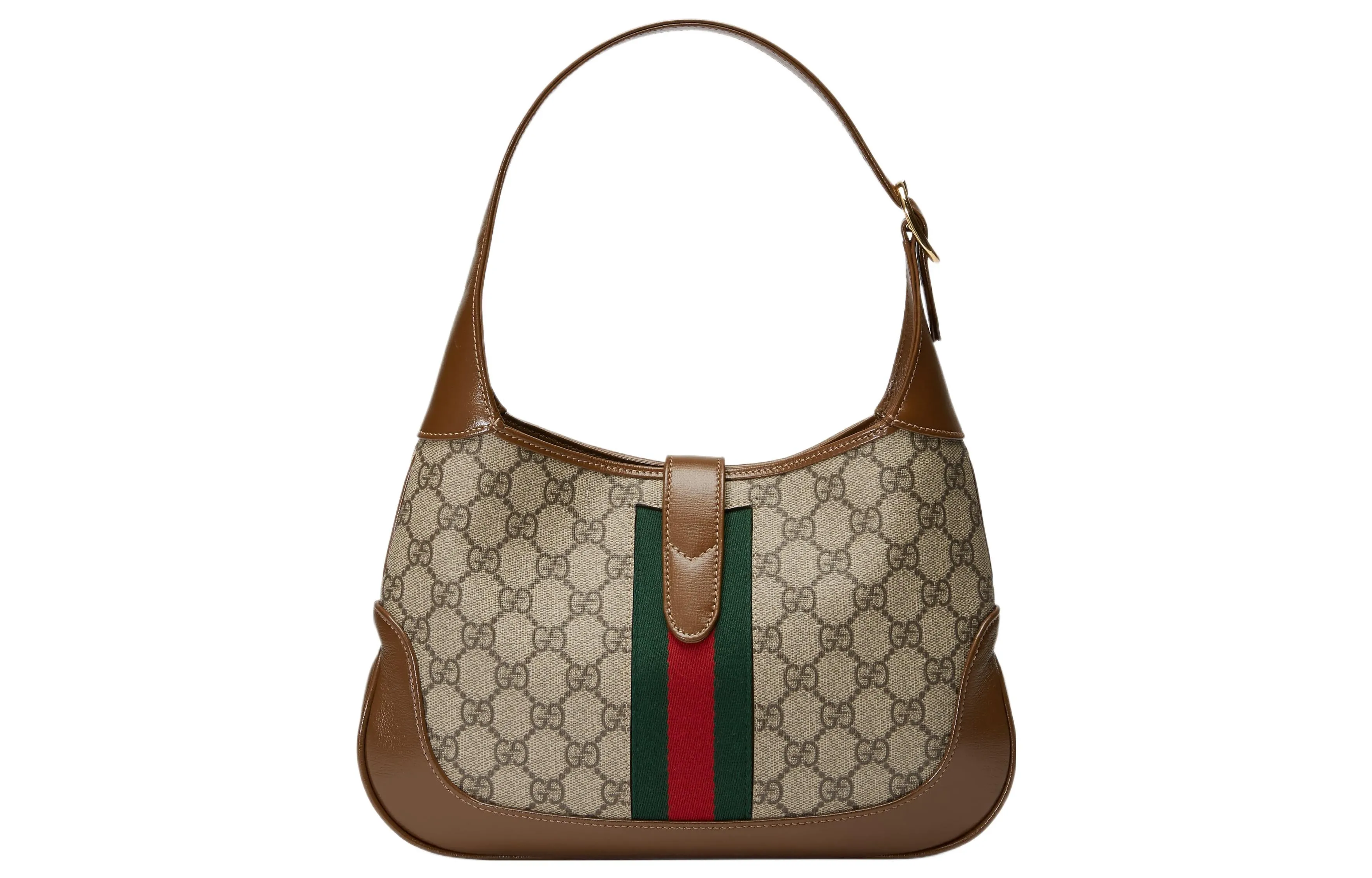 (WMNS) GUCCI Jackie 1961 SeriesSingle Shoulder Bag Small Red/ Green Stripes Tape 636706-HUHHG-8565