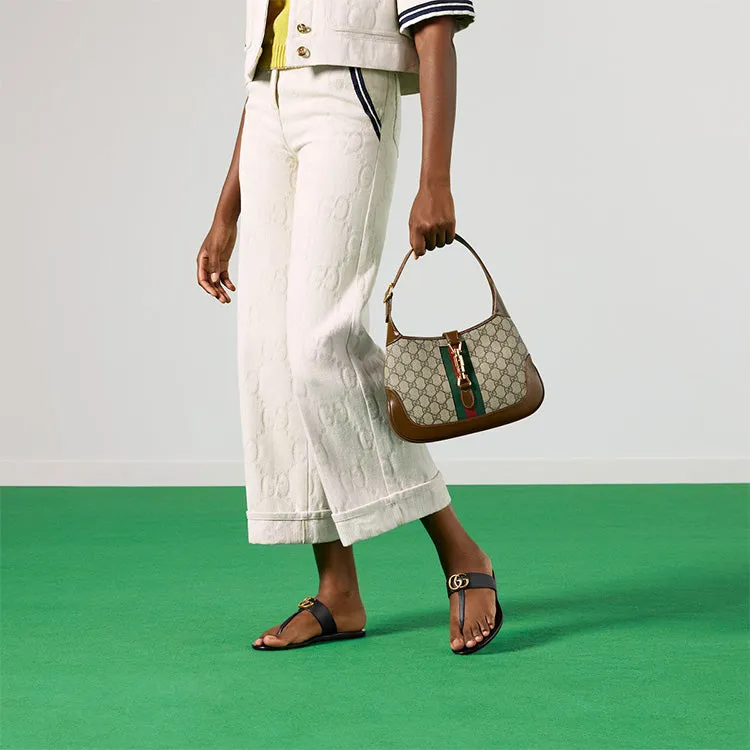 (WMNS) GUCCI Jackie 1961 SeriesSingle Shoulder Bag Small Red/ Green Stripes Tape 636706-HUHHG-8565