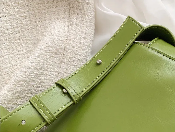 Women Retro Unicolor Messenger Bag