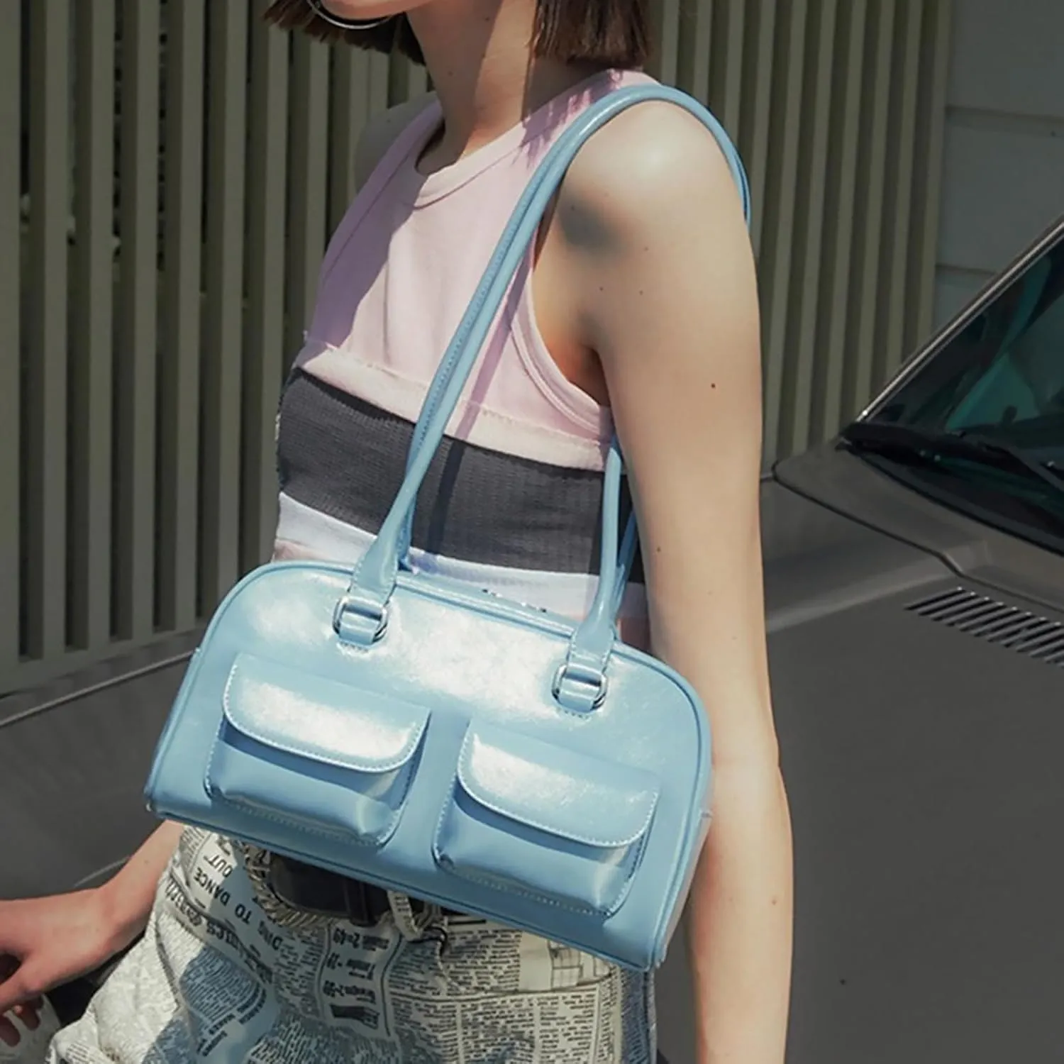 Y2K Shoulder Bag for Women Black Purse Small Retro Brown Purse Trendy Purse Women's Shoulder Handbags Purses